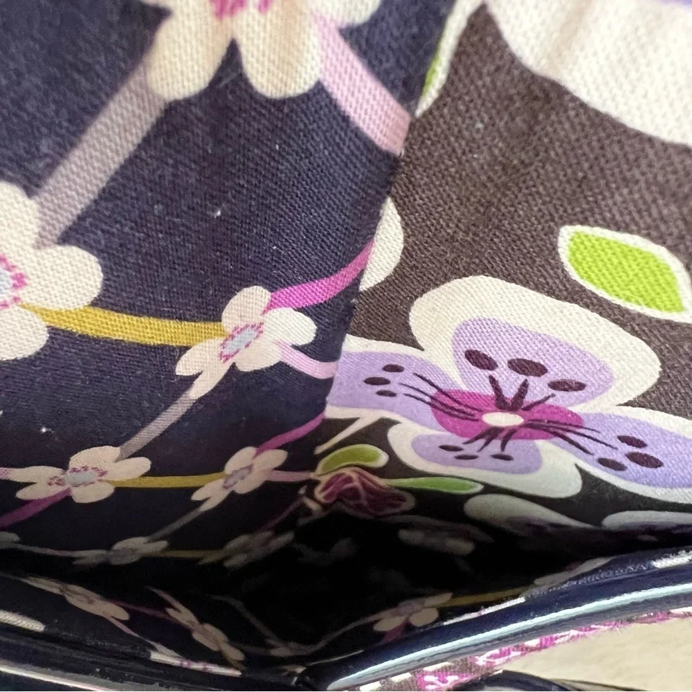 New VERA BRADLEY Floral Nightingale 2011 Tall Tote Rhythm Blues Plum Petal Y2K